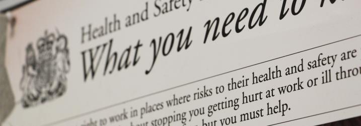 Close up of page from the health and safety law.