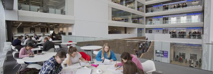 Students in Riverside library. 