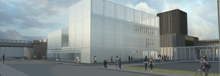 An artists impression of the new Innovation Centre planned for Riverside campus