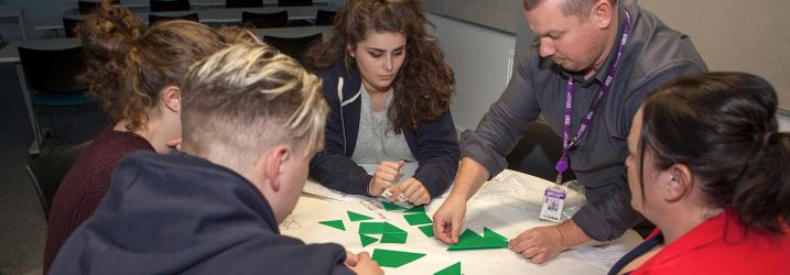 World Skills students taking part in a team building exercise.