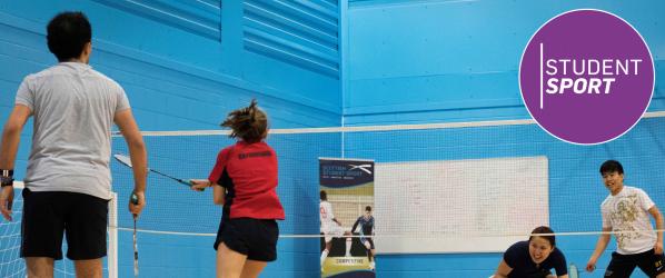 HND Sports students playing badminton.