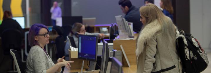 Students at reception in City Campus.