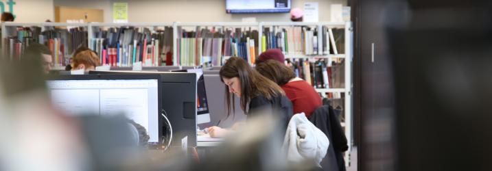 Student studying in our City Campus Library