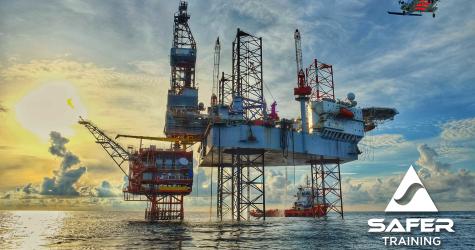 Opito training courses - oil rig and helicopter.